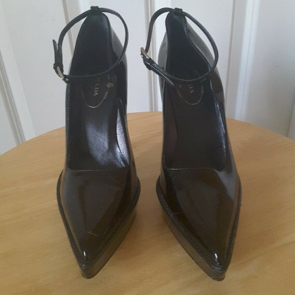 COPY - Prada PatentAnkle Strap Platform Heels- Never Worn